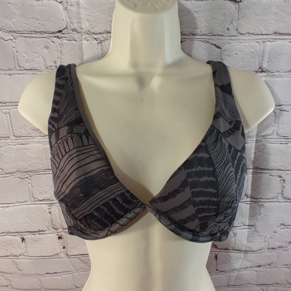 Athleta Safari Grey Swim Bikini Underwire Adjustable Top 34 B/C - Picture 1 of 11